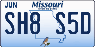 MO license plate SH8S5D