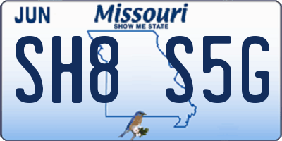 MO license plate SH8S5G