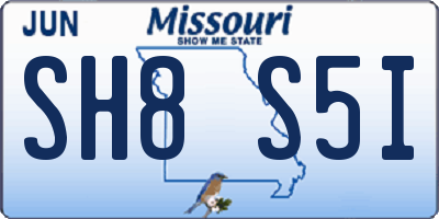 MO license plate SH8S5I