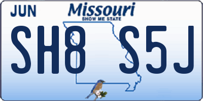 MO license plate SH8S5J