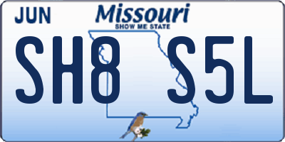 MO license plate SH8S5L