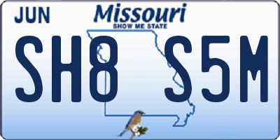 MO license plate SH8S5M