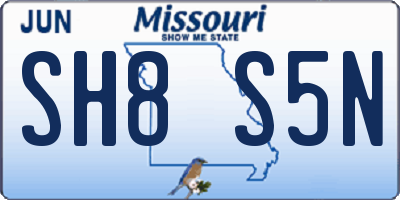 MO license plate SH8S5N