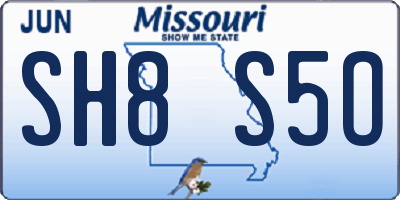 MO license plate SH8S5O