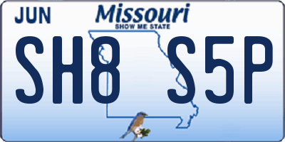 MO license plate SH8S5P
