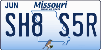 MO license plate SH8S5R