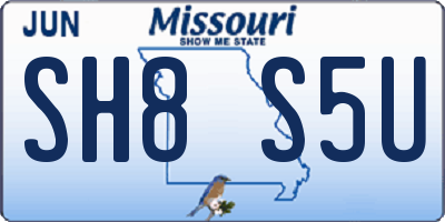 MO license plate SH8S5U