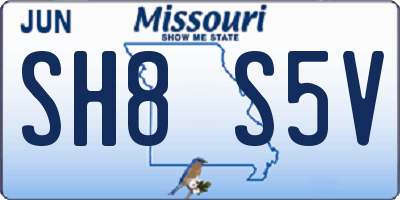 MO license plate SH8S5V