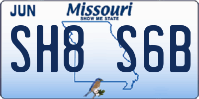 MO license plate SH8S6B