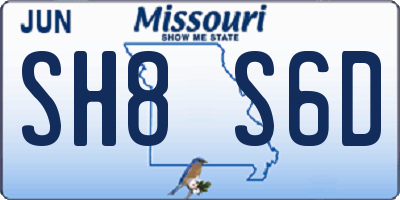 MO license plate SH8S6D