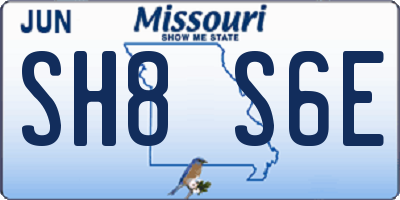 MO license plate SH8S6E