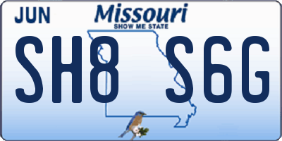 MO license plate SH8S6G