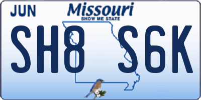 MO license plate SH8S6K