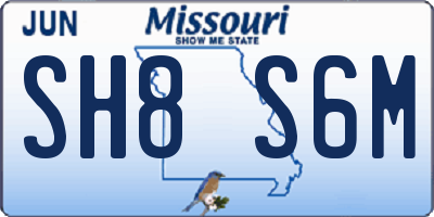 MO license plate SH8S6M