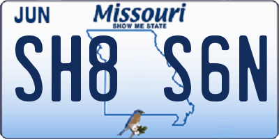MO license plate SH8S6N