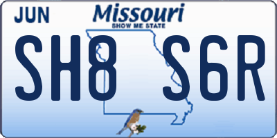 MO license plate SH8S6R