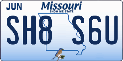 MO license plate SH8S6U