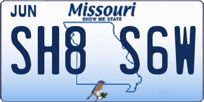 MO license plate SH8S6W