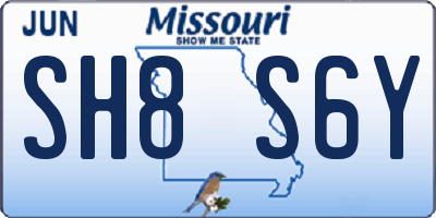 MO license plate SH8S6Y