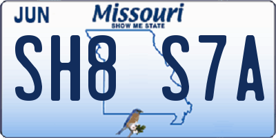 MO license plate SH8S7A