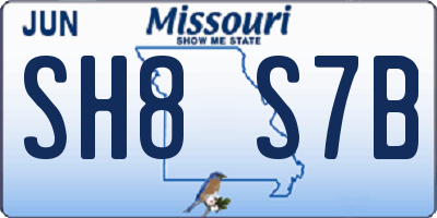 MO license plate SH8S7B