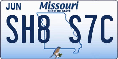 MO license plate SH8S7C