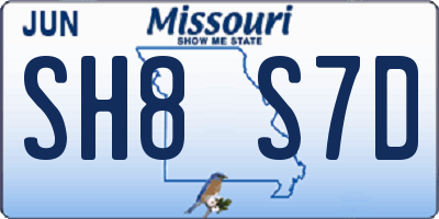 MO license plate SH8S7D