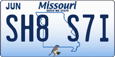 MO license plate SH8S7I