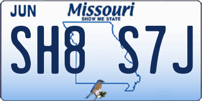 MO license plate SH8S7J