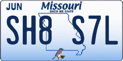 MO license plate SH8S7L