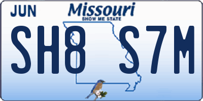 MO license plate SH8S7M