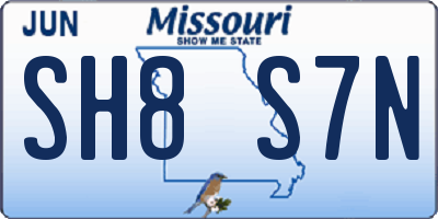MO license plate SH8S7N