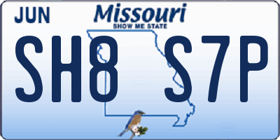MO license plate SH8S7P