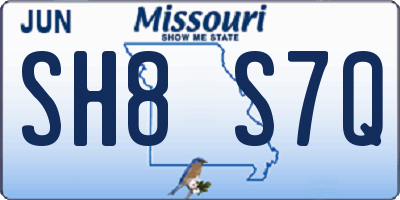 MO license plate SH8S7Q