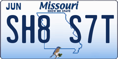 MO license plate SH8S7T
