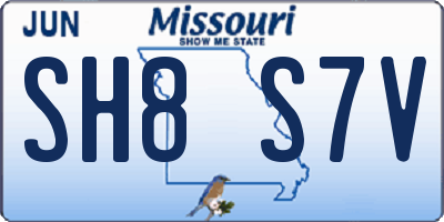 MO license plate SH8S7V