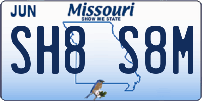 MO license plate SH8S8M