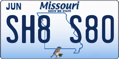 MO license plate SH8S8O