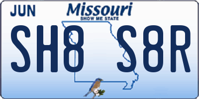 MO license plate SH8S8R