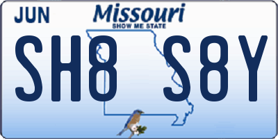 MO license plate SH8S8Y