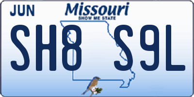 MO license plate SH8S9L