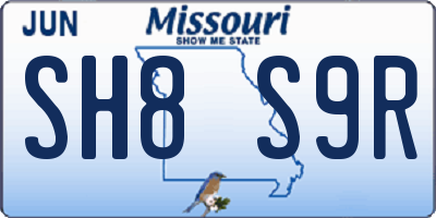 MO license plate SH8S9R