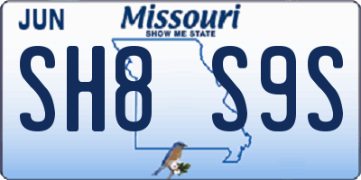 MO license plate SH8S9S