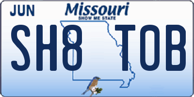 MO license plate SH8T0B