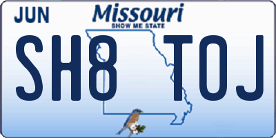 MO license plate SH8T0J