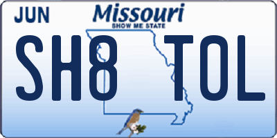 MO license plate SH8T0L