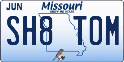MO license plate SH8T0M