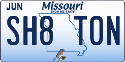MO license plate SH8T0N