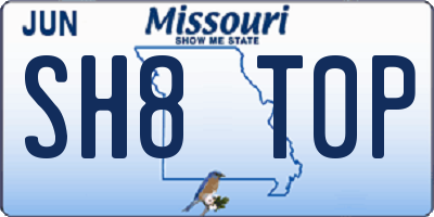 MO license plate SH8T0P