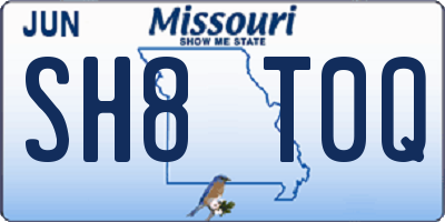 MO license plate SH8T0Q